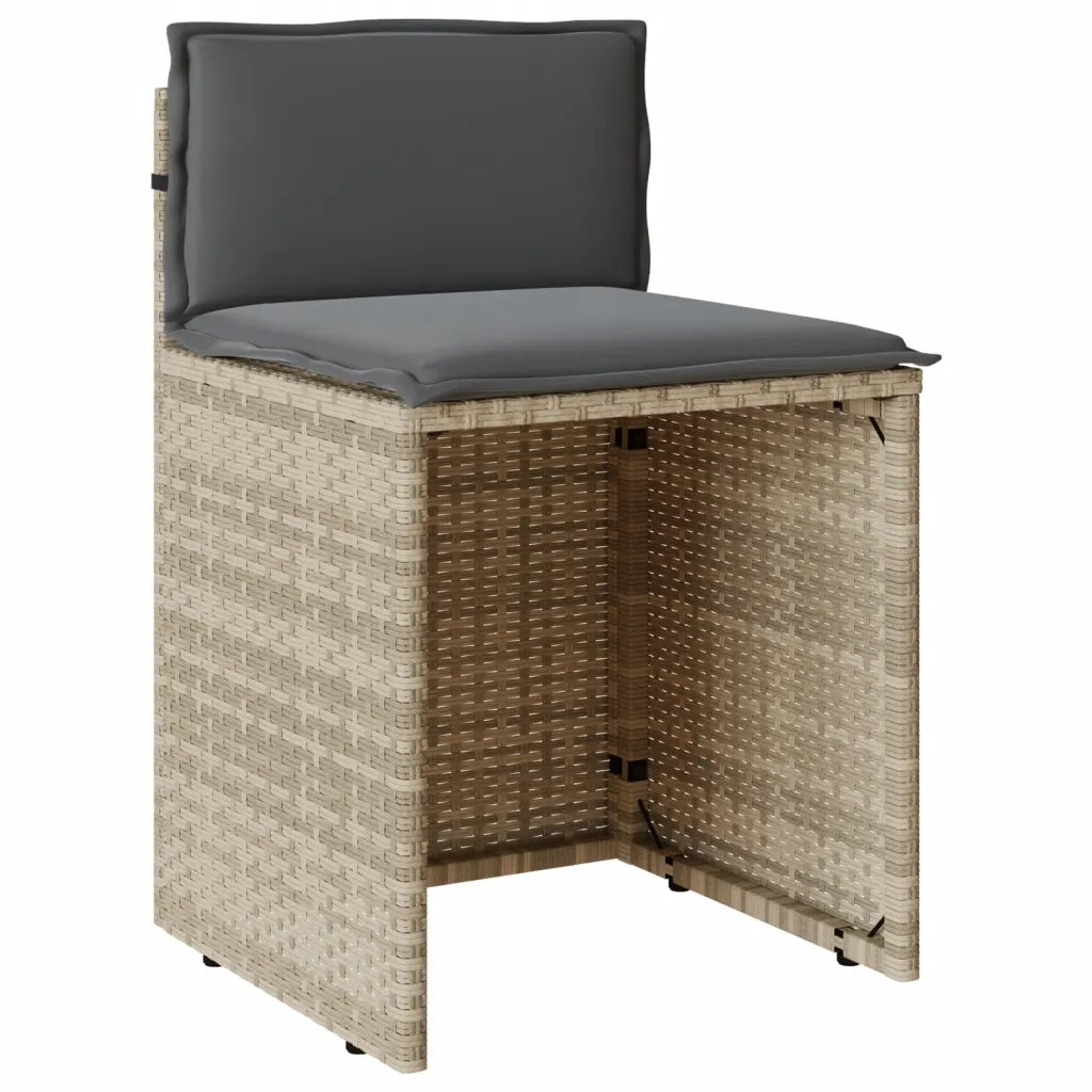 Set da Bistr¨° 3 pz | Set Salotto da Giardino con Cuscini Grigio Chiaro in Polyrattan