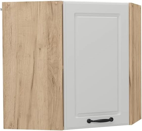 Mobile angolare da cucina R-Line, Bianco casa di campagna, 57 cm, per la libera combinazione all'interno di sistemi cucina modulari