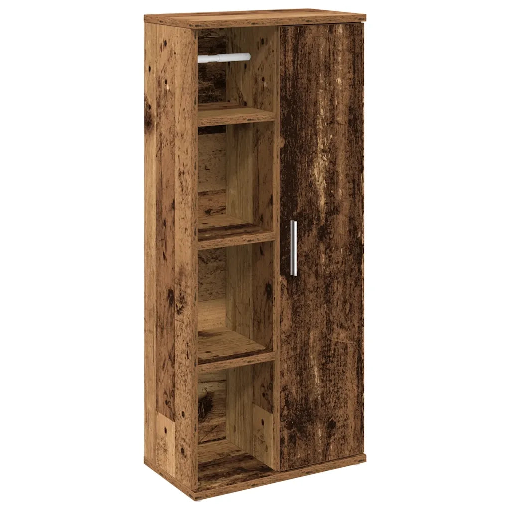Mobile da Bagno con Portarotolo Legno Antico 39x22x90 cm 858531
