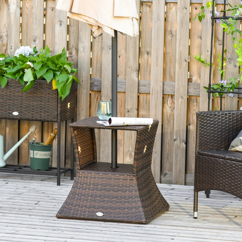 Tavolino da giardino ¨C zephmum ¨C Polyrattan marrone 54x54x55 cm