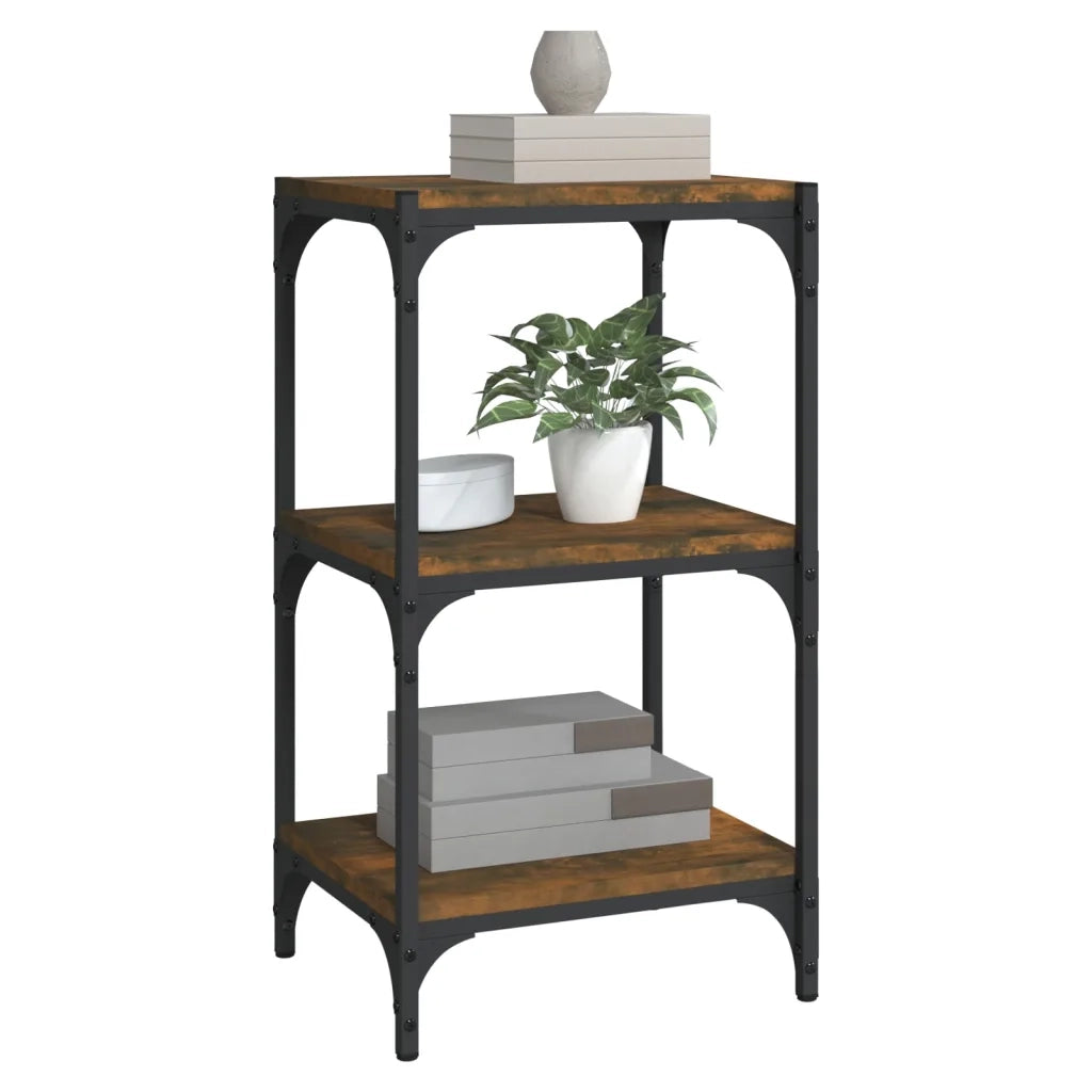 Libreria rovere fumo 40x33x70,5cm Legno Multistrato e Acciaio 819309