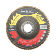 Disco lamellare abrasivo al corindone T27 CA40, 125x22mm per levigatura/lucidatura di acciaio inossidabile e metallo Breckner Germany