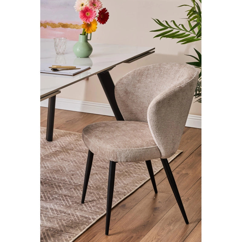Set di 2 Poltroncine Evelyn 58x48x80,5cm In Tessuto Grigio