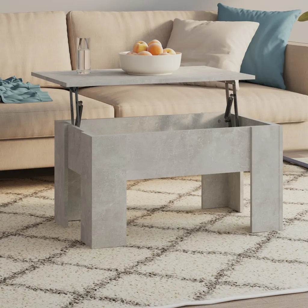 Tavolino da Salotto Grigio Cemento 79x49x41cm Legno Multistrato cod mxl 18056
