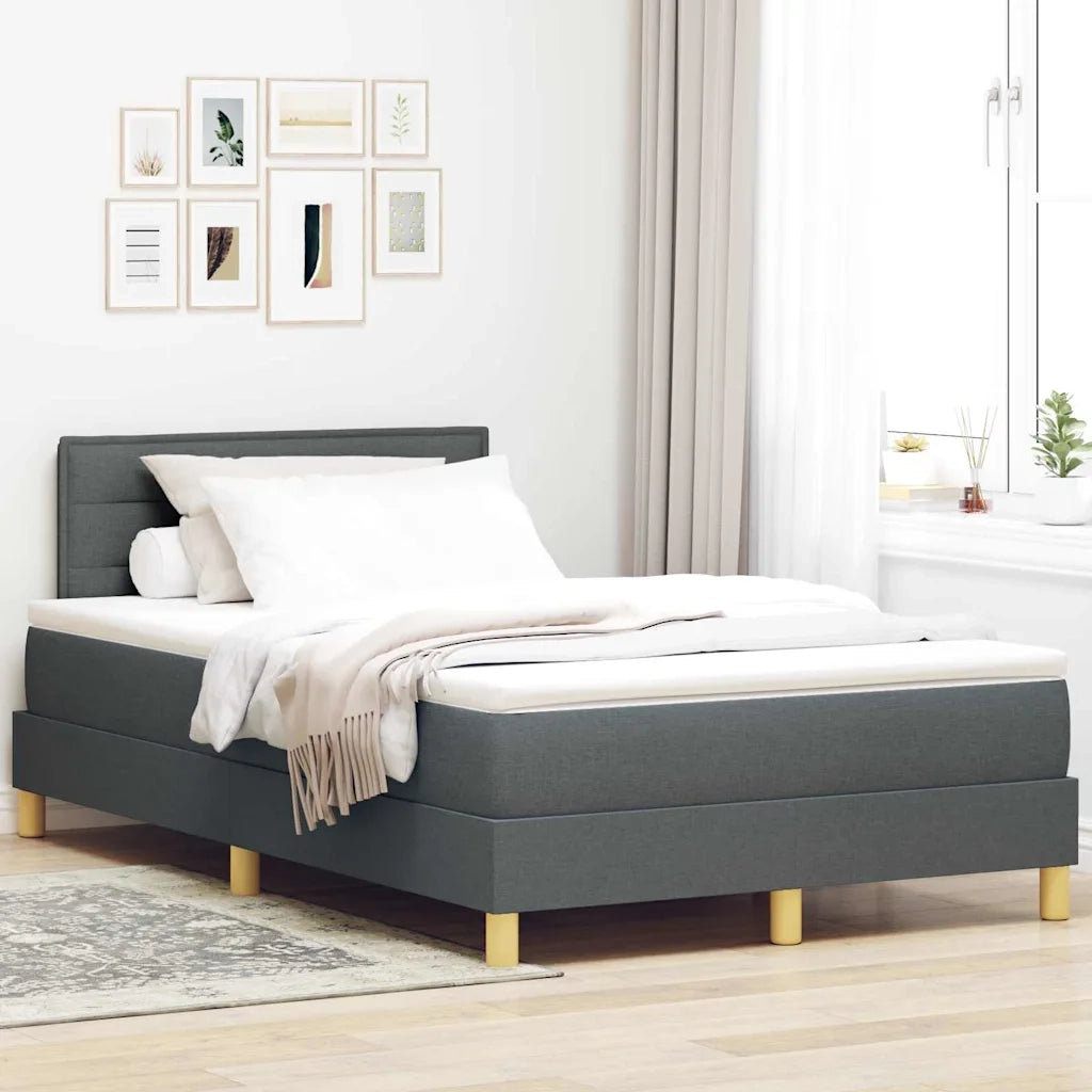 Letto a molle con cuscino Grigio scuro 120 x 200 cm Tessuto 3338833
