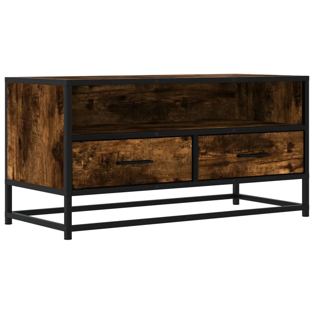vidaXL Mobile TV Rovere Fumo 80x34,5x40 cm Legno Multistrato e Metallo