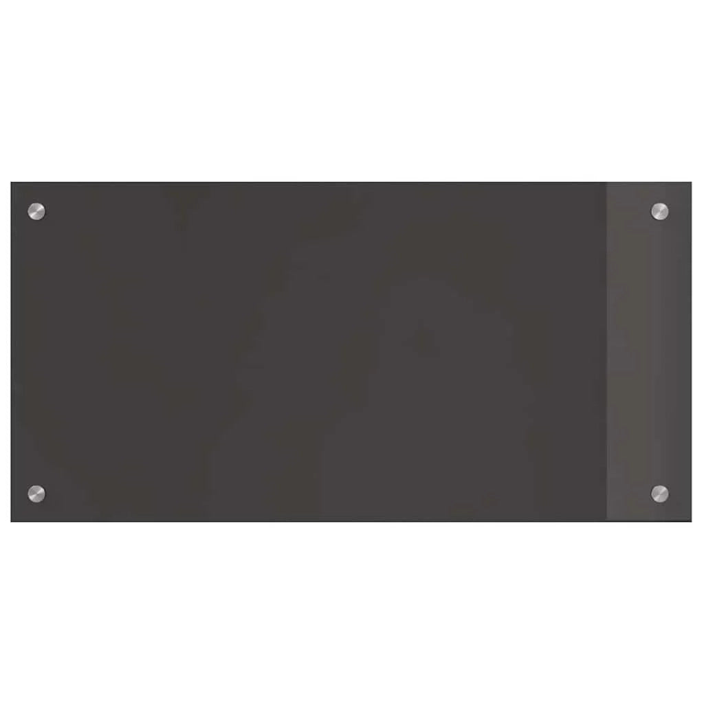Set di 2 pannelli paraschizzi per cucina eleganti e moderni 80 x 40 cm facile installazione vetro temperato grigio scuro 02_0056241