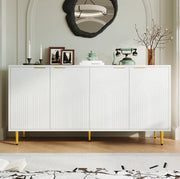 Credenza 4 ante bianca 160x40x80 cm con ripiani regolabili