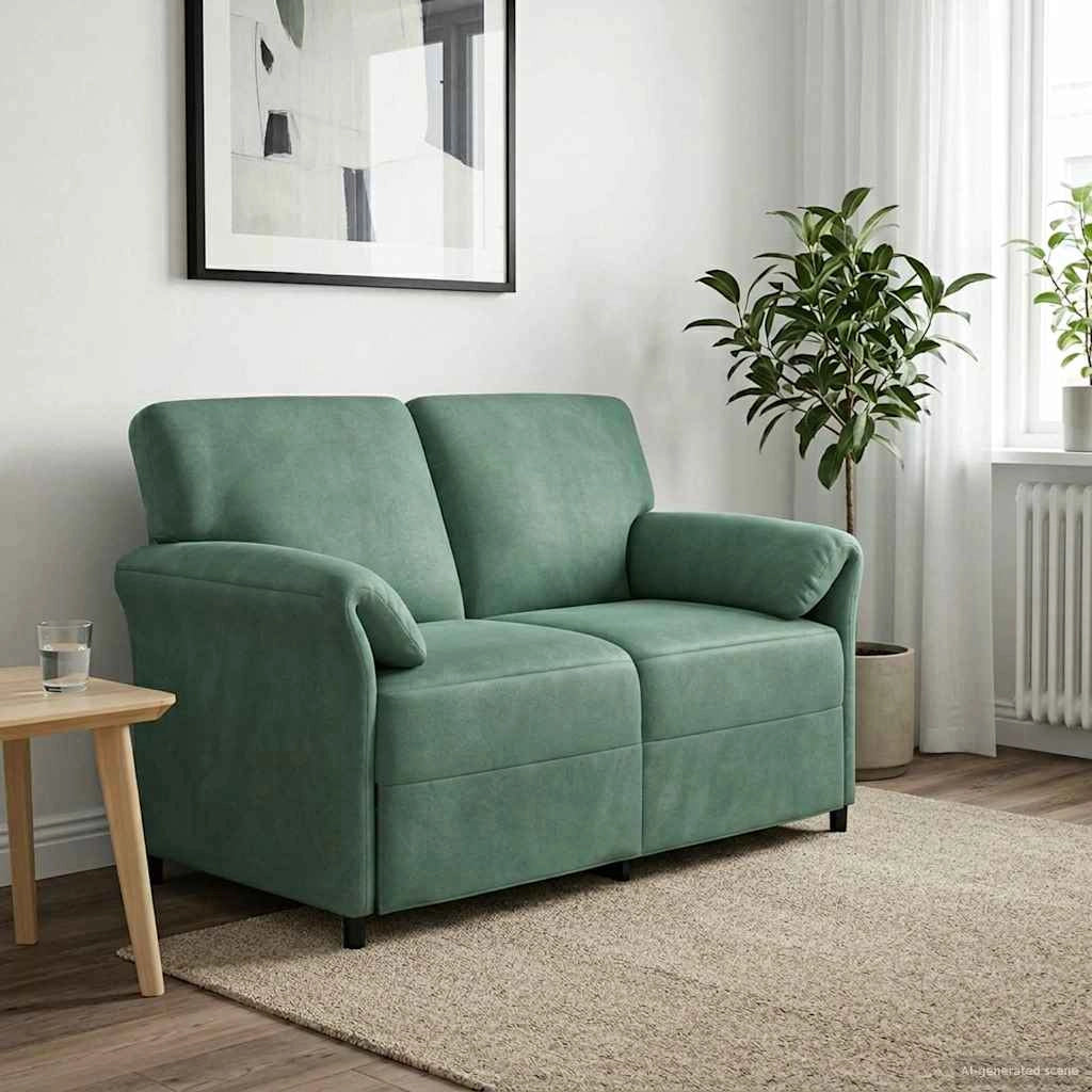 Divano a 2 Posti Verde Mare 138 x 83 x 95 cm Velluto 42033950