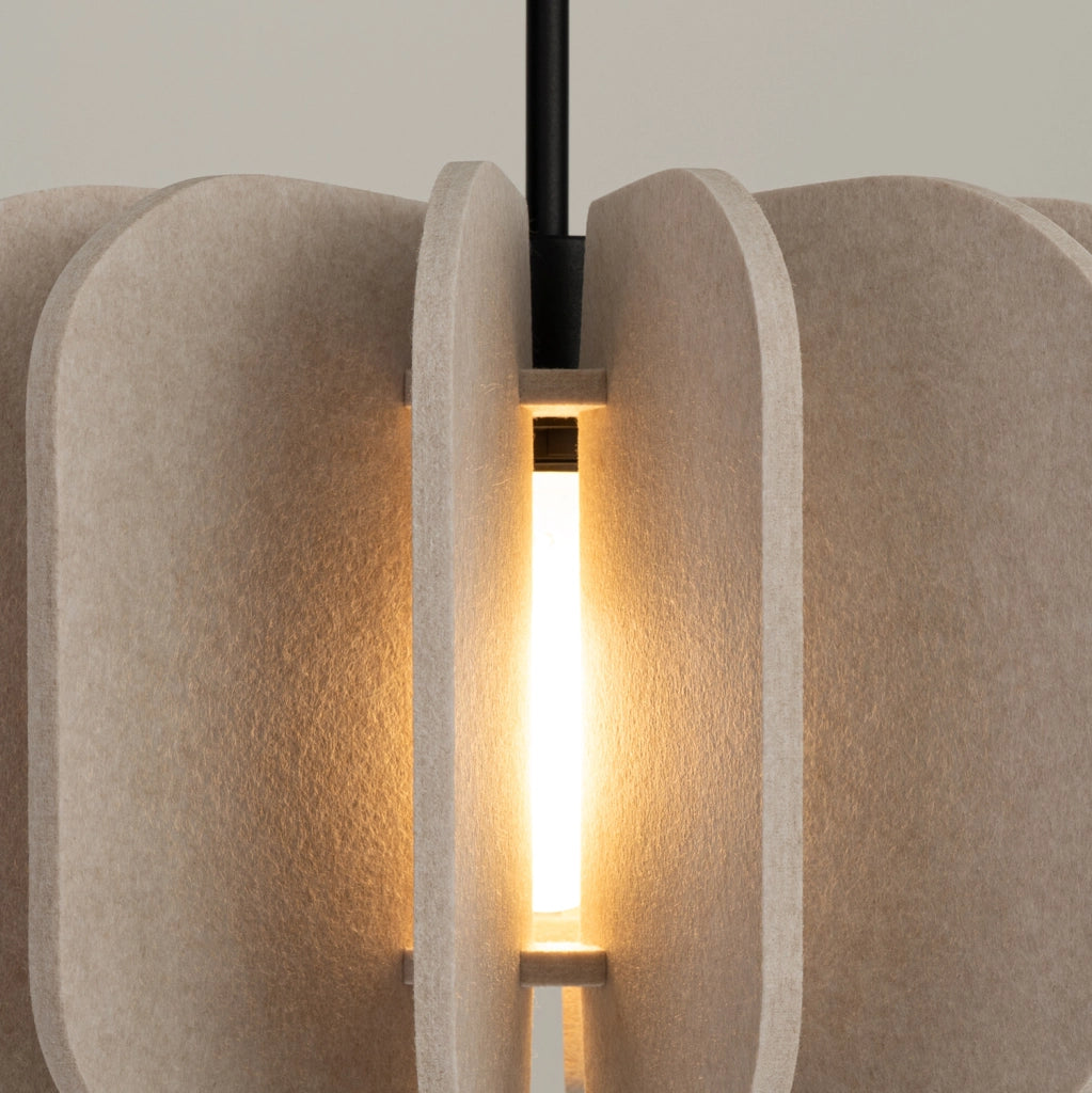 Lampada sospesa BARDEO moderna feltro beige Ø45cm E27