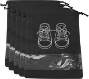 Set di Tasche per Scarpe da 5 pezzi - Ademend - Corda da Trekking - Medio - 26,5 cm x 36 cm - Finestra Transparente - Tasca per Scarpe