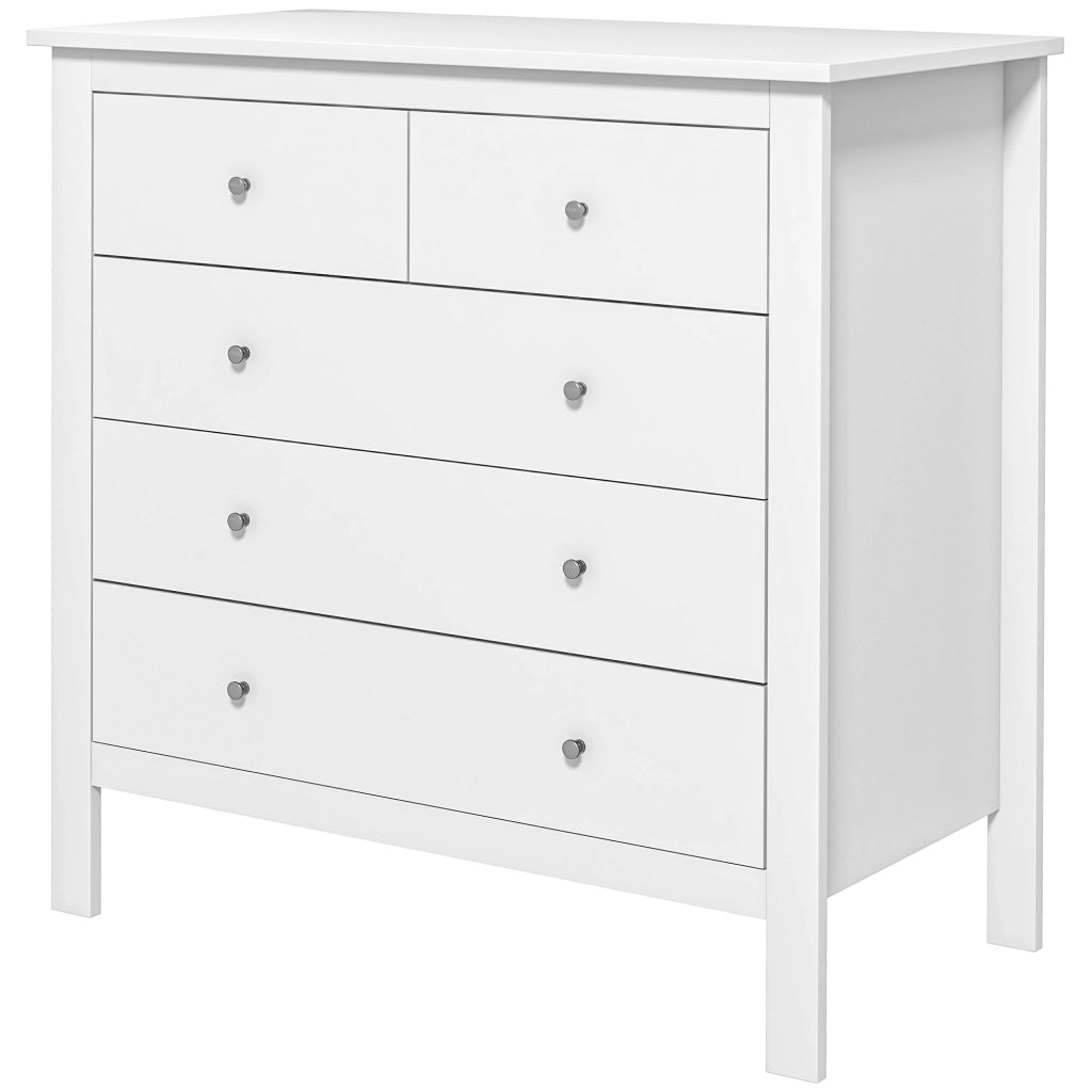 Cassettiera 5 cassetti con gambe rialzate ¨C Xylo ¨C bianco 79x39,5x80,5 cm