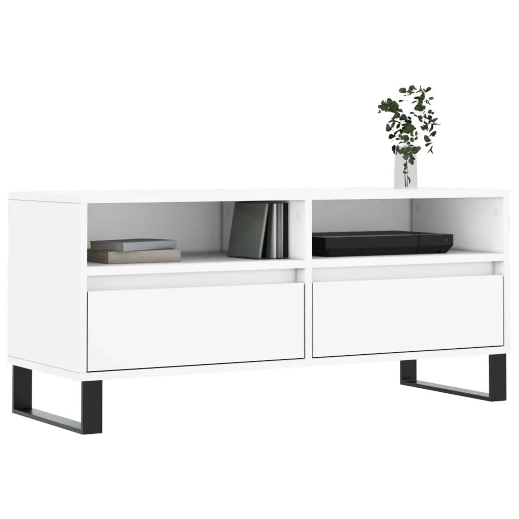 Mobile Porta TV Bianco 100x34,5x44,5 cm in Legno Multistrato 831244