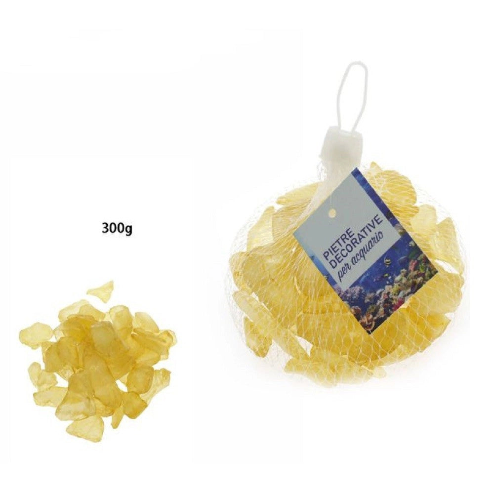 Trade Shop - Pietre Sassi Sassolini Decorativi Gialli Per Acquario Da 300gr Decorazione 70270 -