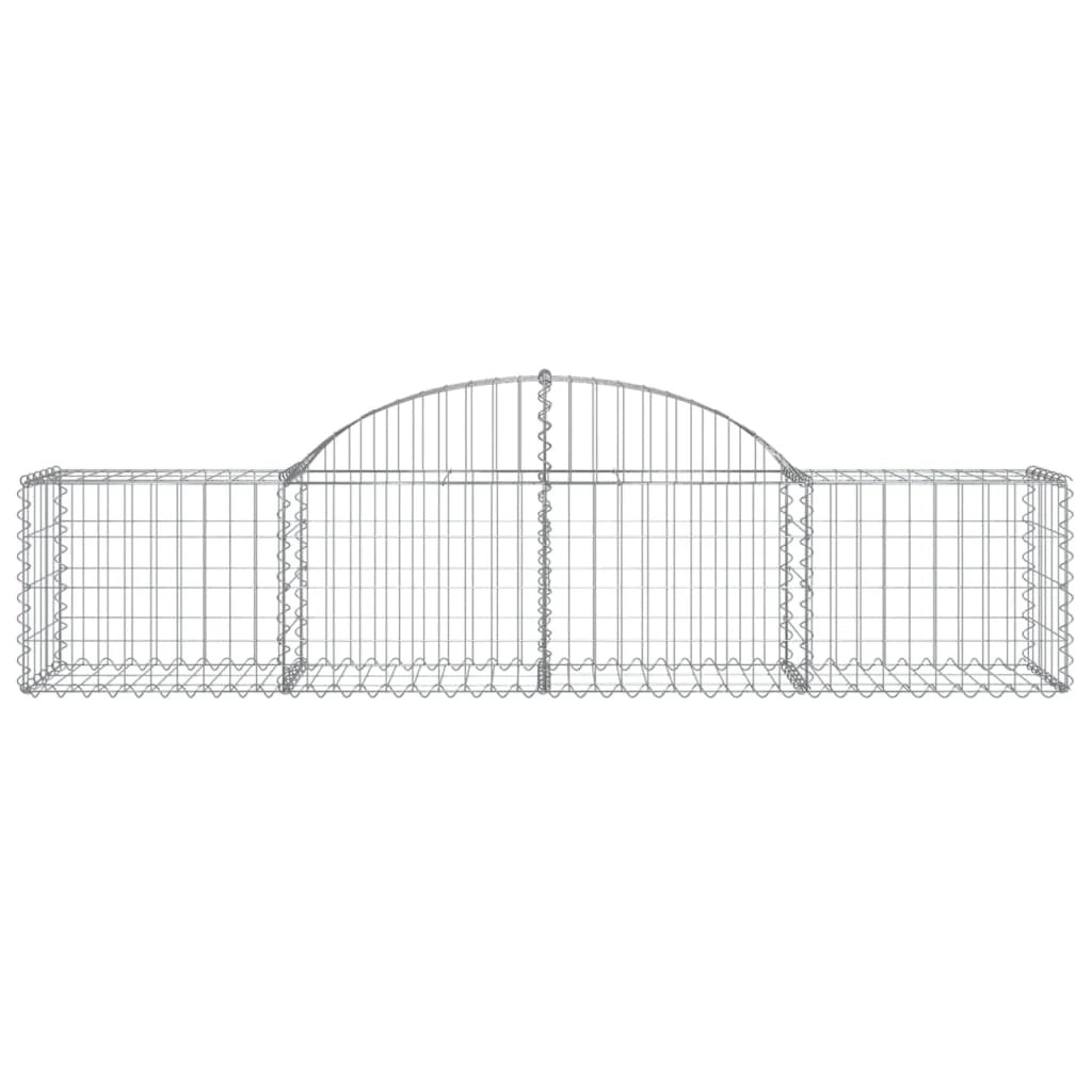 Cestini gabbioni recinzione a gabbia muro di contenimento ad arco 18 pezzi 200 x 50 x 40/60 cm ferro zincato argento 02_0040506