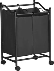 Wassorteerder con ruote e 2 cassetti - Ideale per spazi limitati - Capacità totale 90L - Nero