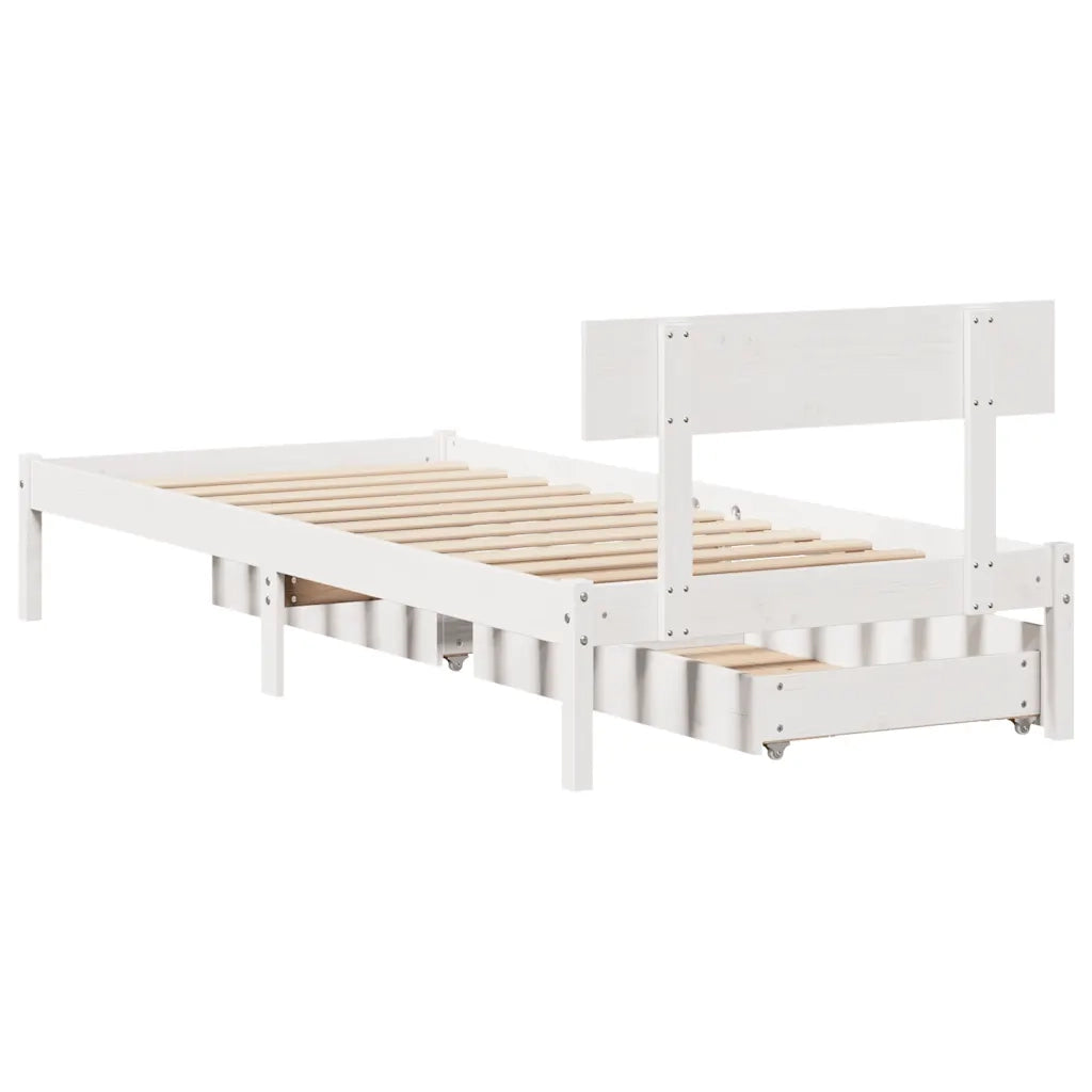 Letto senza Materasso Bianco 90x200 cm Legno Massello di Pino 3301509