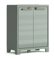 Armadio da Giardino 2 Ripiani 80x44x100 cm Keter Planet Outdoor Basso Grigio e Verde