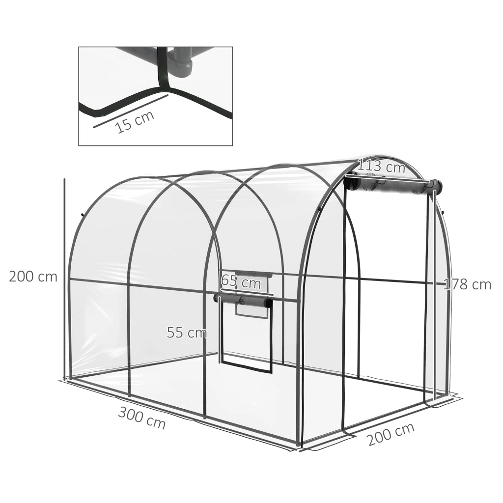 Serra da Giardino Tunnel 6 m2 ¨C zephmum ¨C Trasparente 3x2x2 m