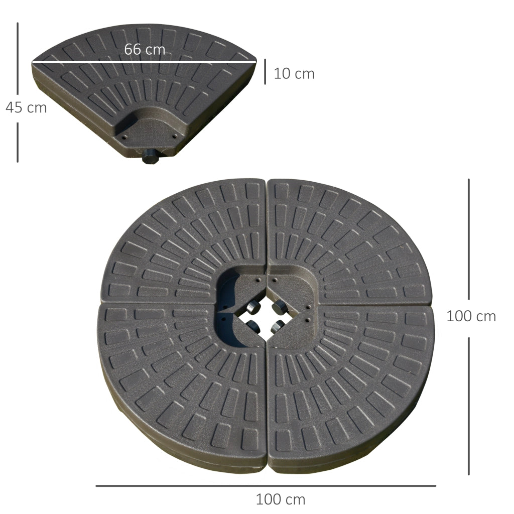 Piedi di zavorra per ombrellone ¨C zephmum ¨C 100x100x10 cm HDPE marrone