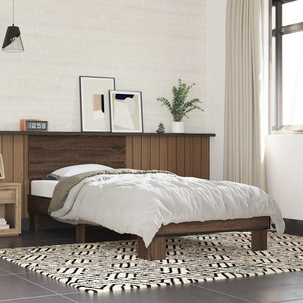 Giroletto Rovere Marrone 90x200 cm Legno Multistrato e Metallo