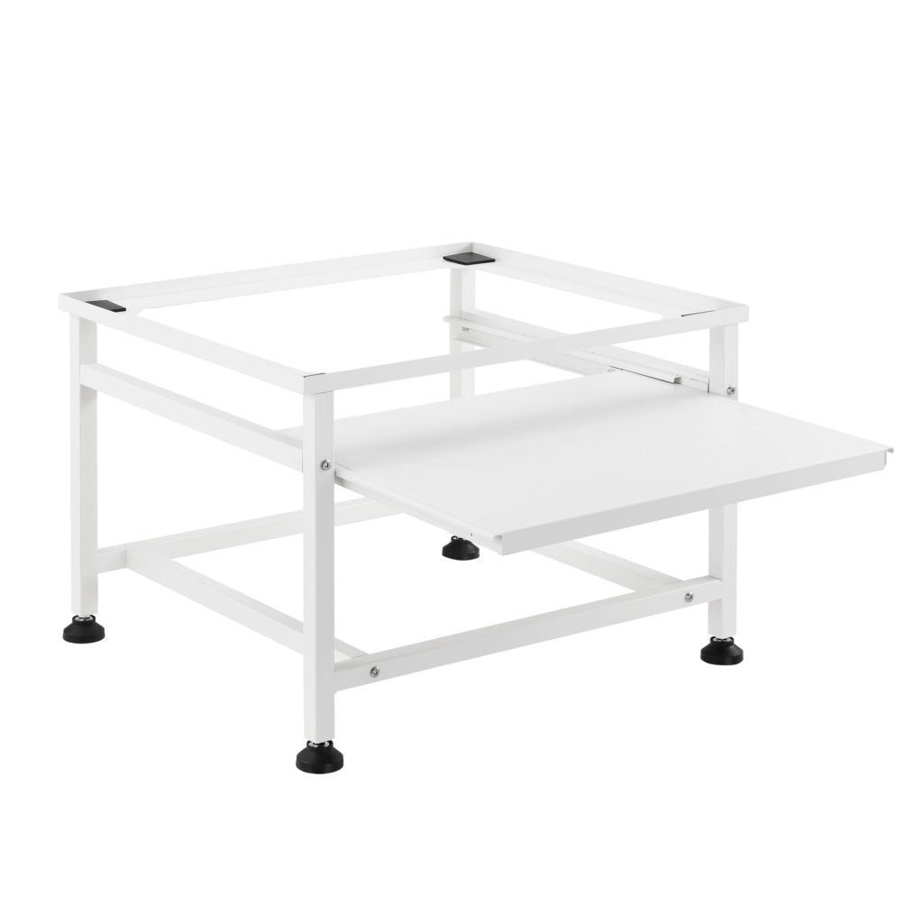 Base Supporto per Lavatrice con Ripiano Estraibile 63 x 54 x 41 cm Carico max. 150 kg - Bianco [en.casa]