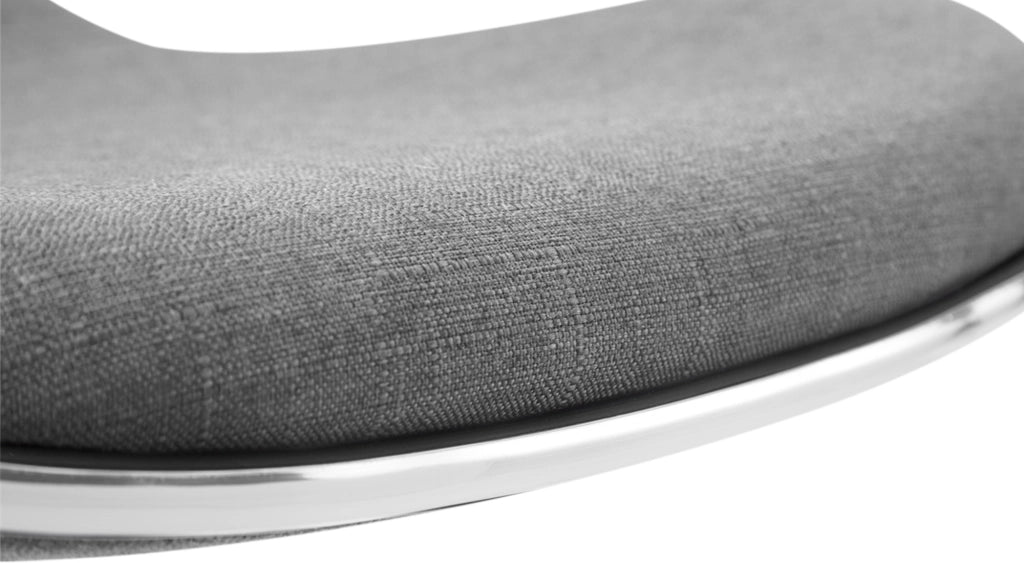 Sgabello Shanghai in tessuto grigio chiaro,nero