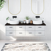 vidaXL Piano Bagno Marrone Scuro 180x60x(2-4))cm Legno Trattato