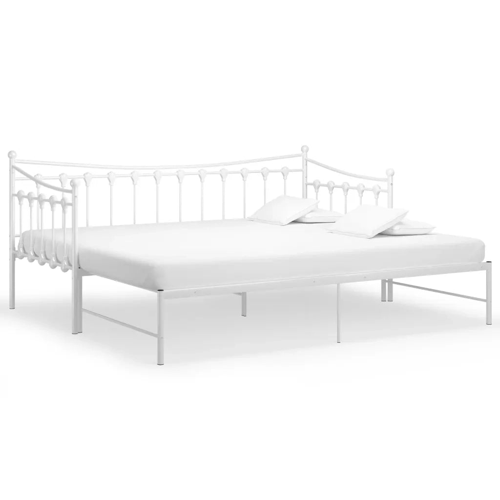 Telaio Divano Letto Estraibile Bianco in Metallo 90x200 cm 324759