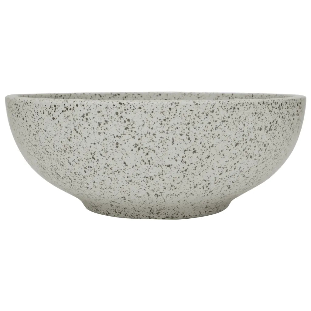 Lavabo da Appoggio Grigio Rotondo Φ41x14 cm Ceramica 155059