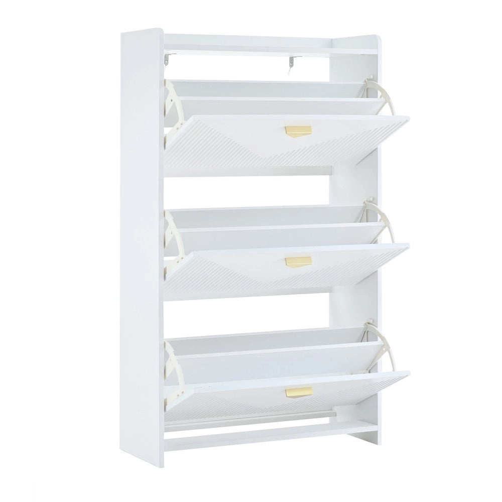 Scarpiera con Ante Ribaltabili ¨C MINIMAL ¨C Bianco, MDF, 70x30x120 cm