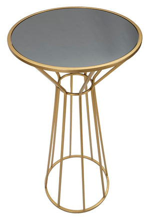 Tavolino Simple New 50x100x50 cm in Ferro e MDF Oro