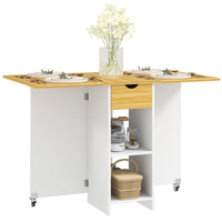 Tavolo Salvaspazio Pieghevole a 2 Ribalte per 2-4 Persone Quercia