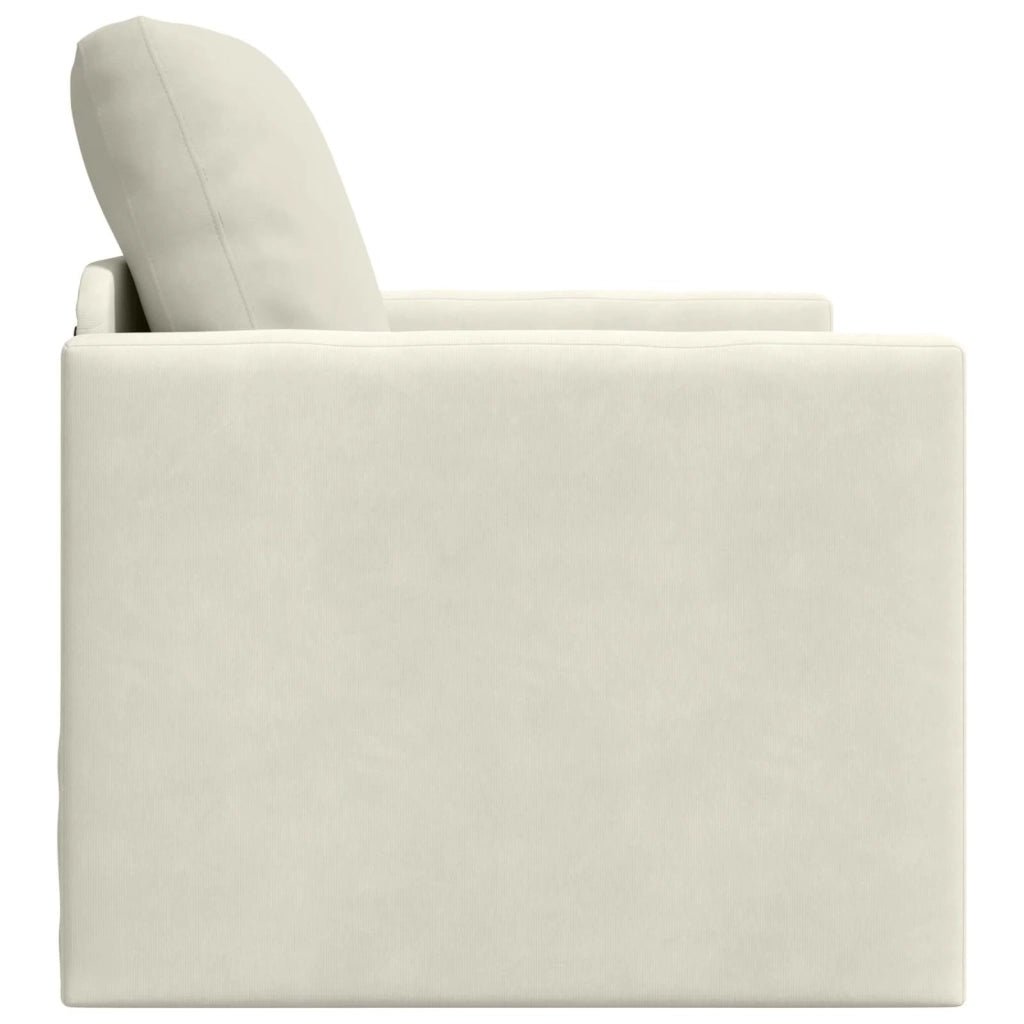 Divano letto | Sof¨¤ letto | Letto singolo Crema 74 x 77 x 81 cm Velluto