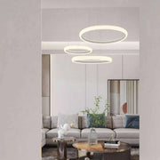Trade Shop - Lampadario Led 60w A Sospensione 3 Anelli Cristalli Luce 3000k 6500k 4000k Lp-39b -