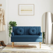 Panca con Cuscini-Sgabello-Divano Blu 113x64,5x75,5 cm in Tessuto