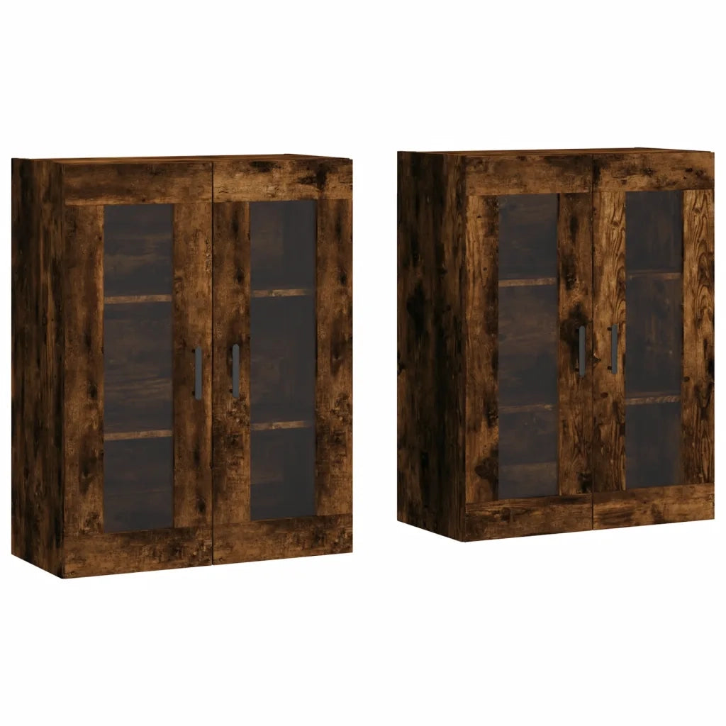 Armadietti a Parete 2 pz Rovere Fumo in Legno Multistrato CFW1550823