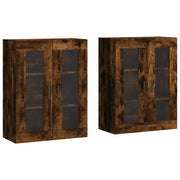 Armadietti a Parete 2 pz Rovere Fumo in Legno Multistrato CFW1550823