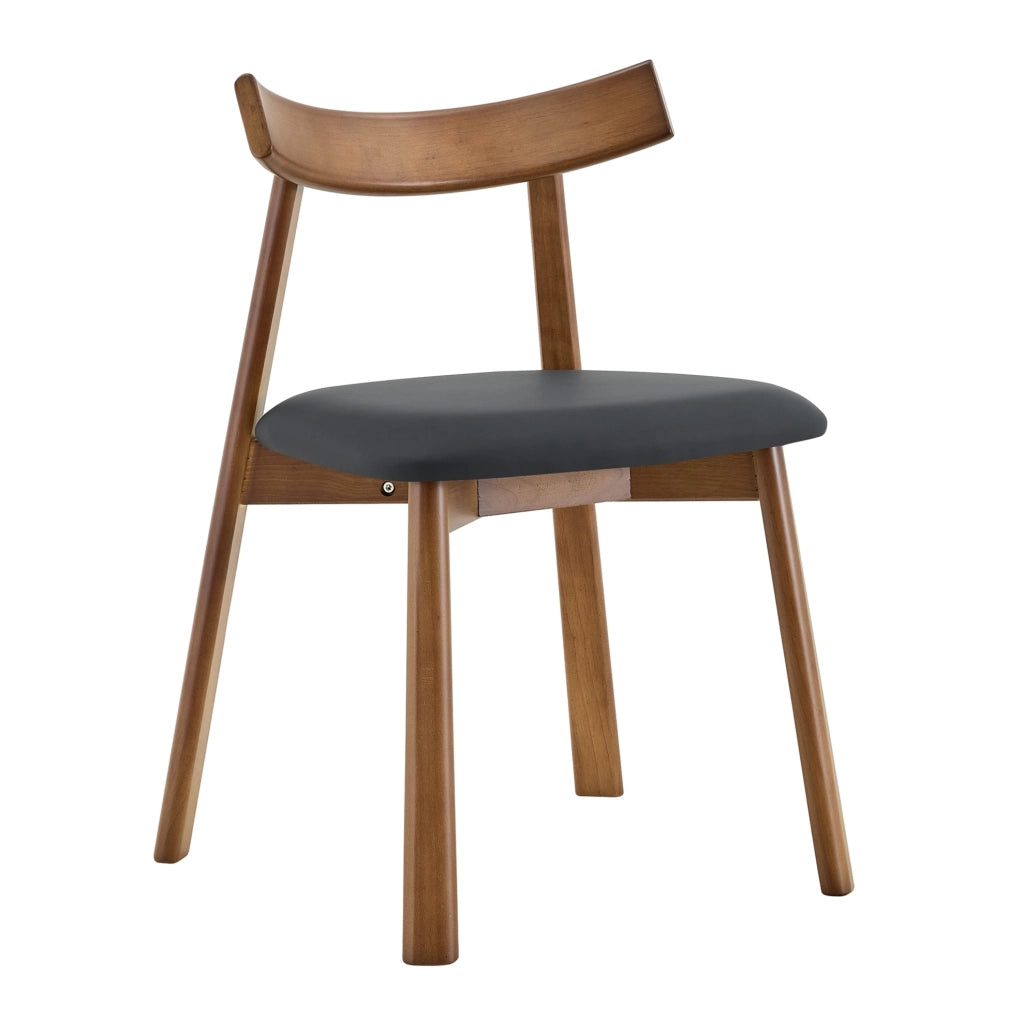 Set di 2 sedie da pranzo con seduta imbottita e schienale ergonomico in legno nero