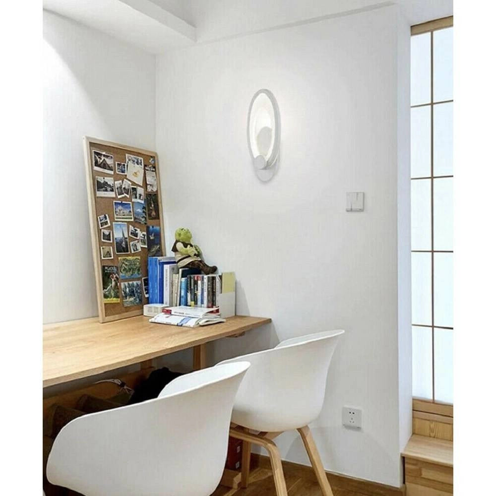 Trade Shop - Applique Led Ovale 9 Watt Parete Lumetto Luce Bianca Fredda Calda Naturale E25 -