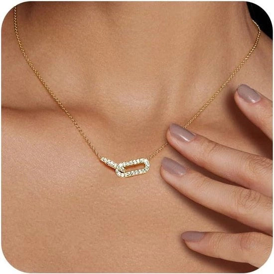 Collana delicata in oro 14K dorato per donne - gioielli in oro - scatola rosa.