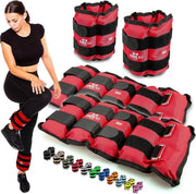Manette di peso per polso e caviglia - 2x 0-5 kg - Adattabile - Pesi per braccia e gambe