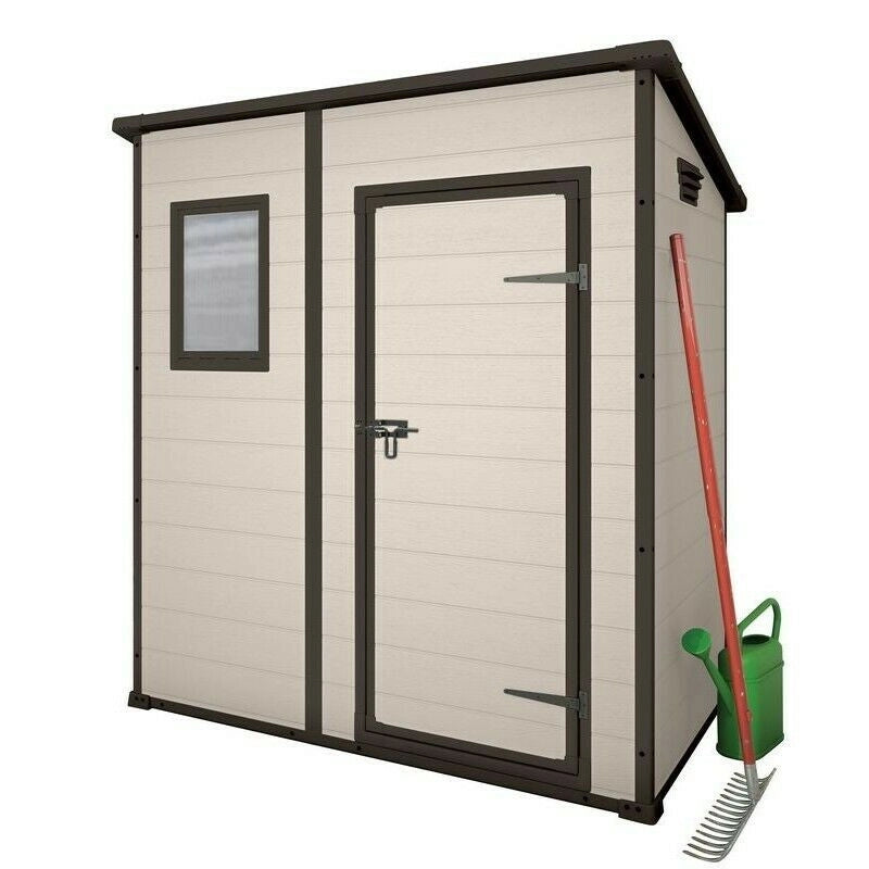 Keter Casetta da Giardino in Resina Manor Pent 6 x 4 Box Esterno Grigio o Beige Colore: Beige