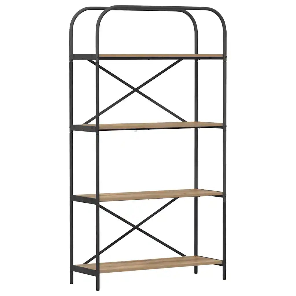 Libreria-Scaffale per Libri-Mobile di Stoccaggio Rovere artigianale 80 x 30 x 146 cm Legno multistrato 524177
