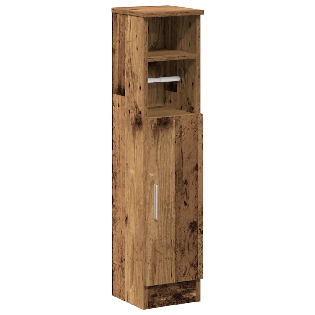 Mobile da Bagno con Portarotolo Legno Antico 20,5x22x90 cm 858504