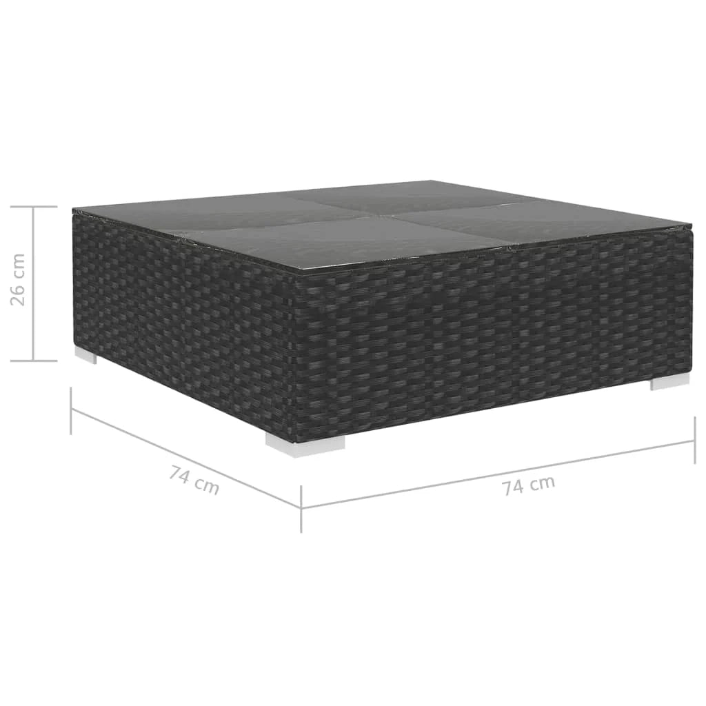 Set di mobili da giardino mobili da esterno 12 pezzi con cuscini resina intrecciata nera 02_0015661