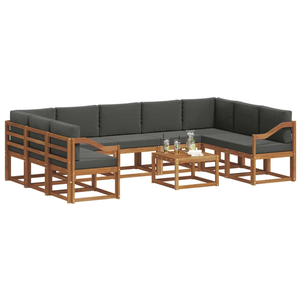 Set di divani da esterno 10 pcs Naturale e Antracite 3367035
