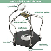 Verglassio 3 in 1 per soldeatura elettronica con braccia metalliche regolabili e piedistallo robusto