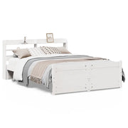 Letto matrimoniale | Letto per adulti | Giroletto con Testiera senza Materasso Bianco 160x200 cm