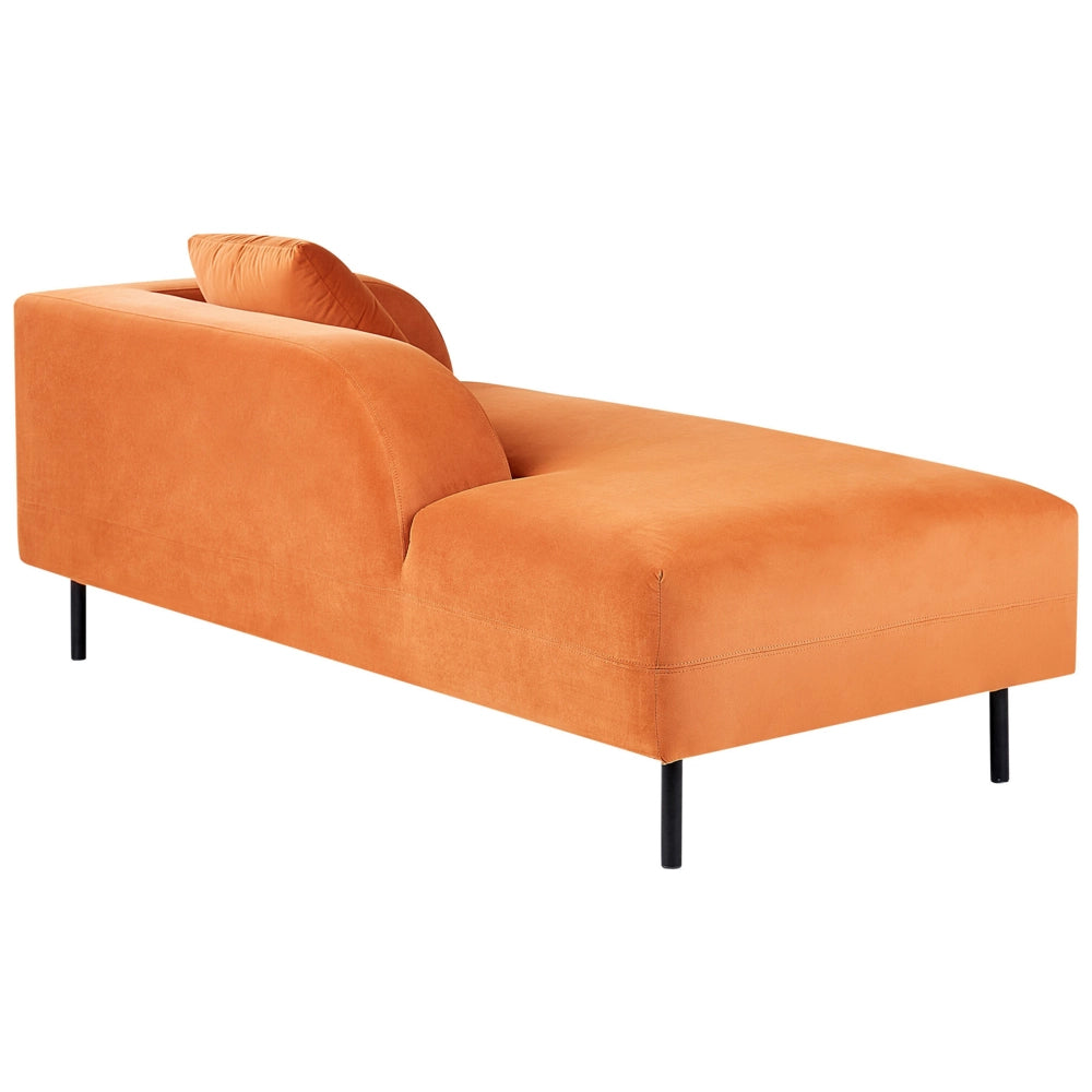 Chaise longue Velluto arancione lato destro stile retrò moderno minimalista
